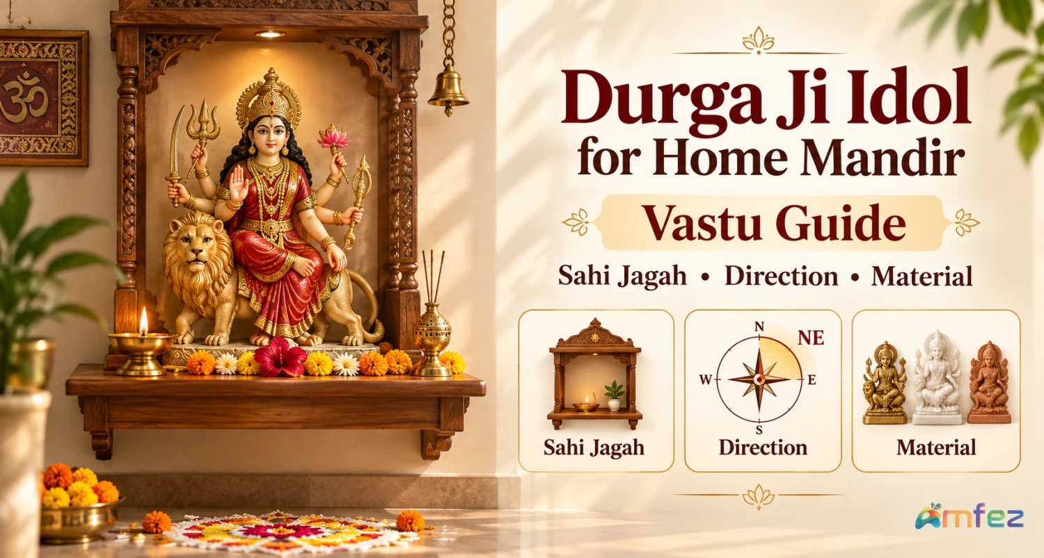 Durga Ji Idol for Home Mandir — Vastu Guide: Sahi Jagah, Direction, Material
