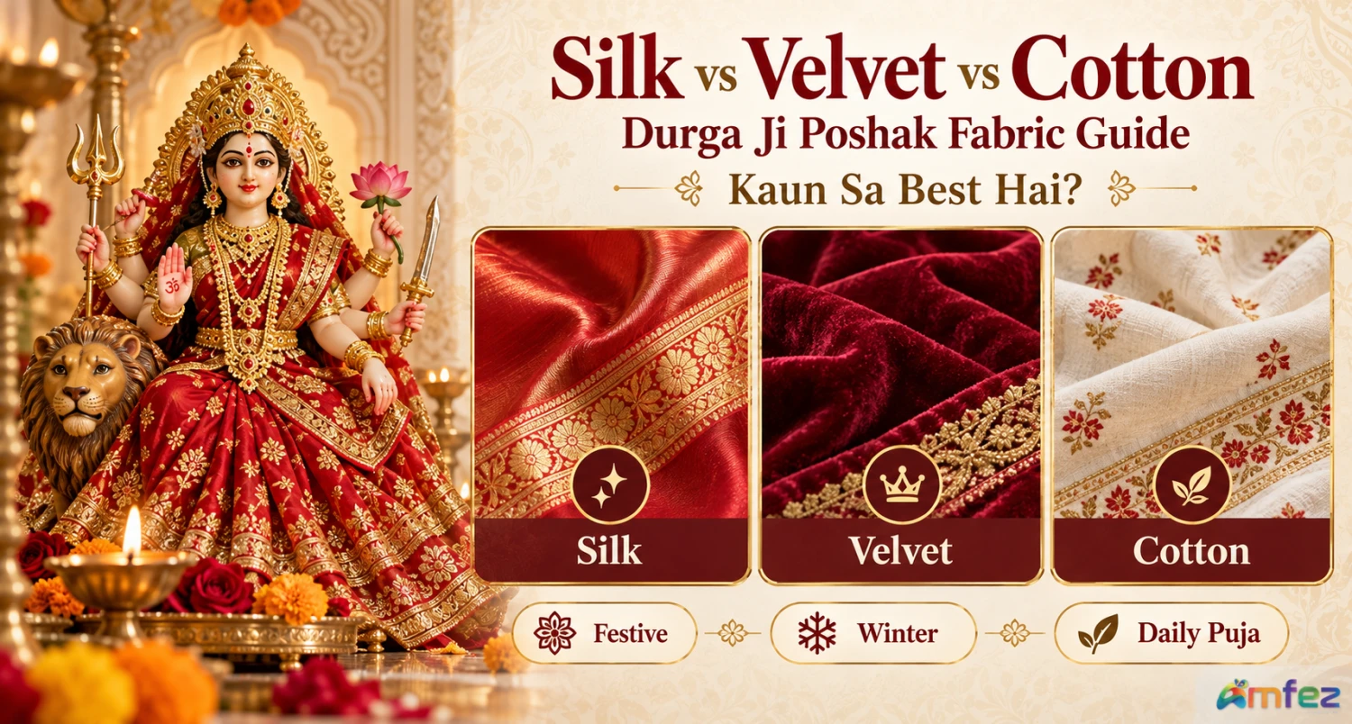 Silk vs Velvet vs Cotton — Durga Ji Poshak Fabric Guide: Kaun Sa Best Hai?