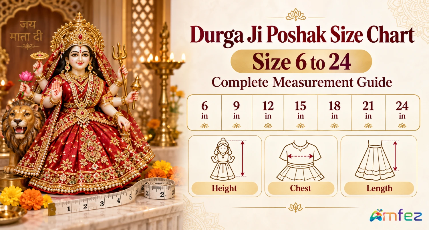 Durga Ji Poshak Size Chart — Size 6 to 24 Complete Measurement Guide
