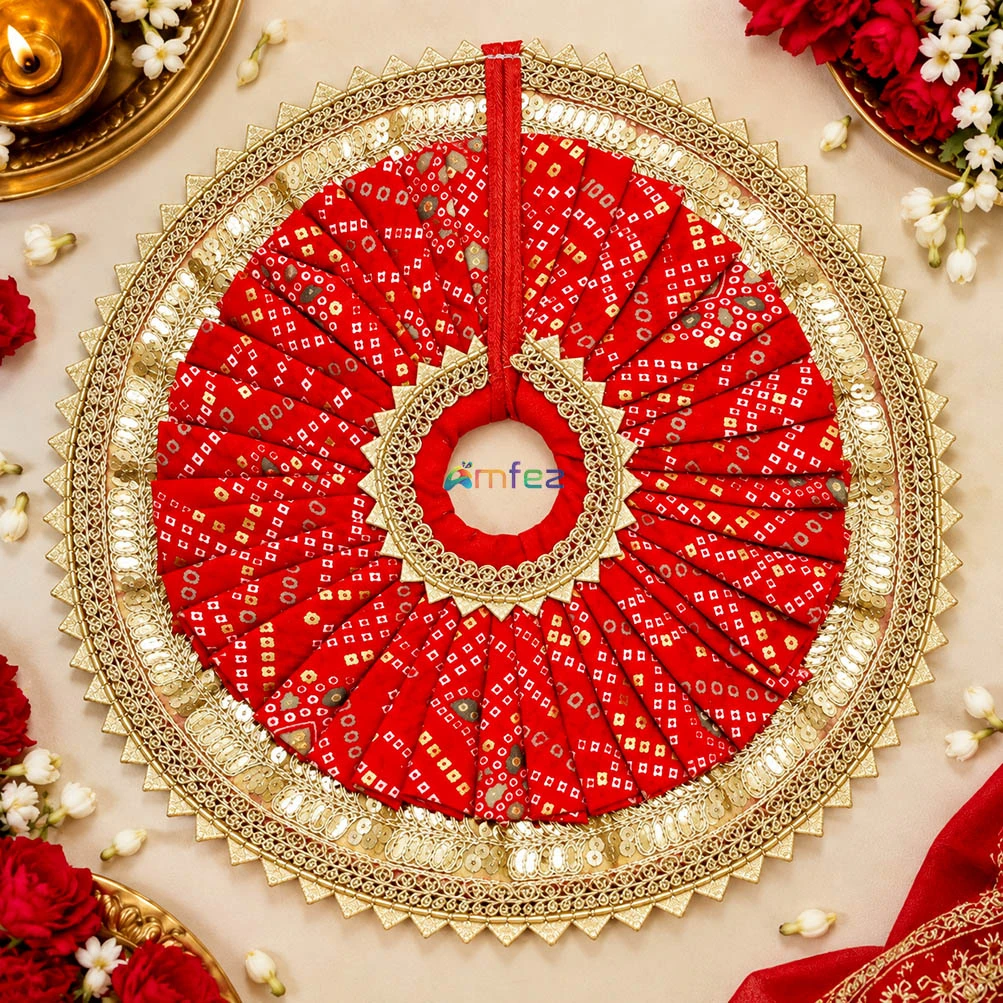 Red Glitter Printed Work Shagun Envelope
