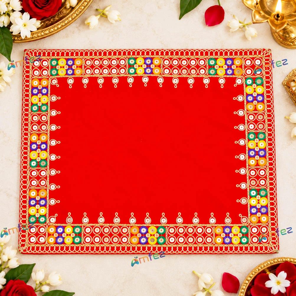 Red Glitter Printed Work Shagun Envelope