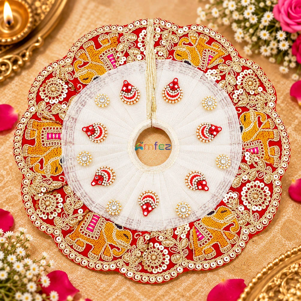 Red Glitter Printed Work Shagun Envelope