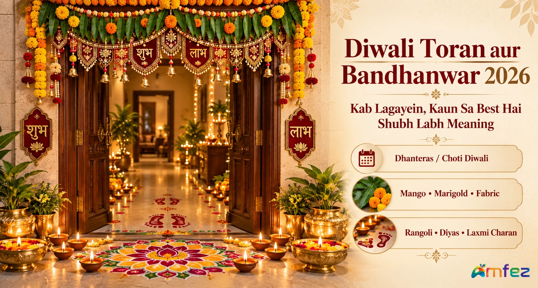 Diwali Toran aur Bandhanwar 2026 — Kab Lagayein, Kaun Sa Best Hai, Shubh Labh Meaning
