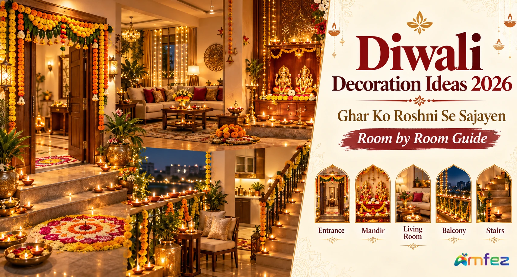 Diwali Decoration Ideas 2026 — Ghar Ko Roshni Se Sajayen: Room by Room Guide