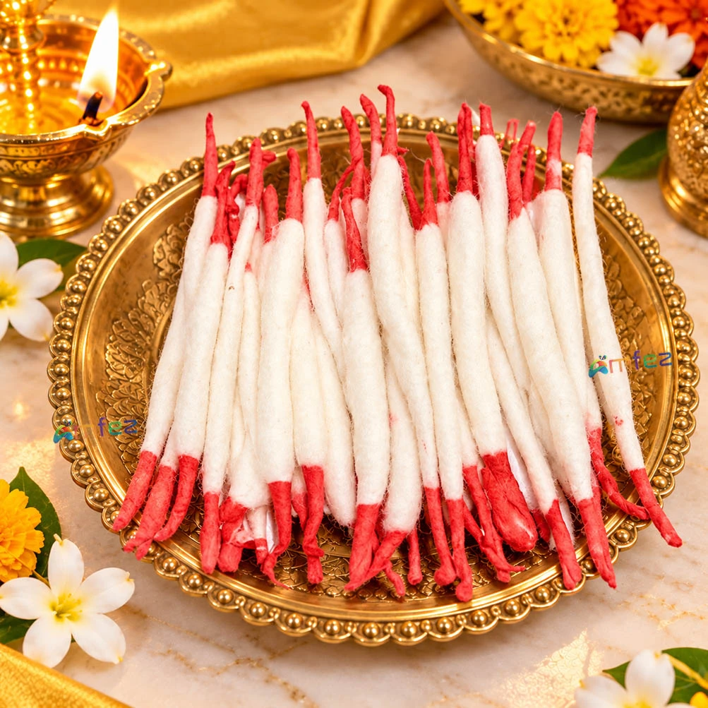 A Pack of 30 White Kesar Long Cotton Wicks