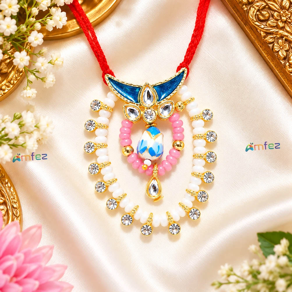 Beautiful Multi Kundan Meena Pearl Beads Necklace ( 1.5 Inch )