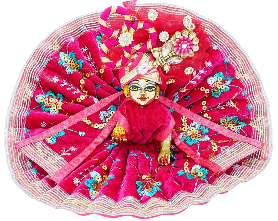 Laddu Gopal Rani Embroidery Lace 3-Piece Shaneel Dress