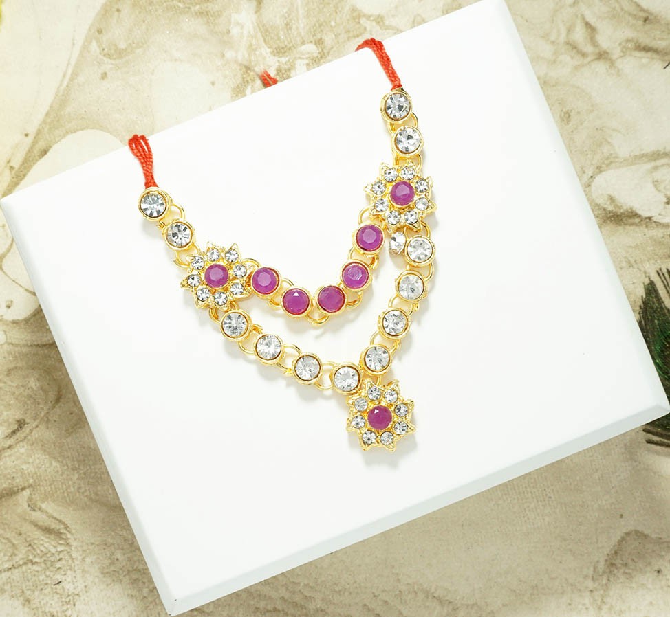 Rani Heavy Stone Work Necklace/ Mala (3 & 4 Inch )