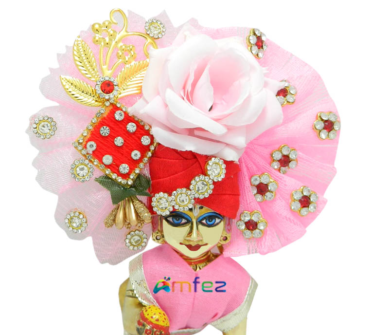 Red Stone Flower Patch Work Designer Pagdi