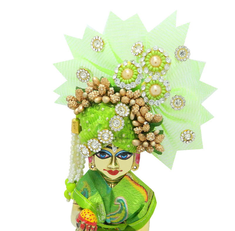 Parrot Green Stone Buds Work Pagdi