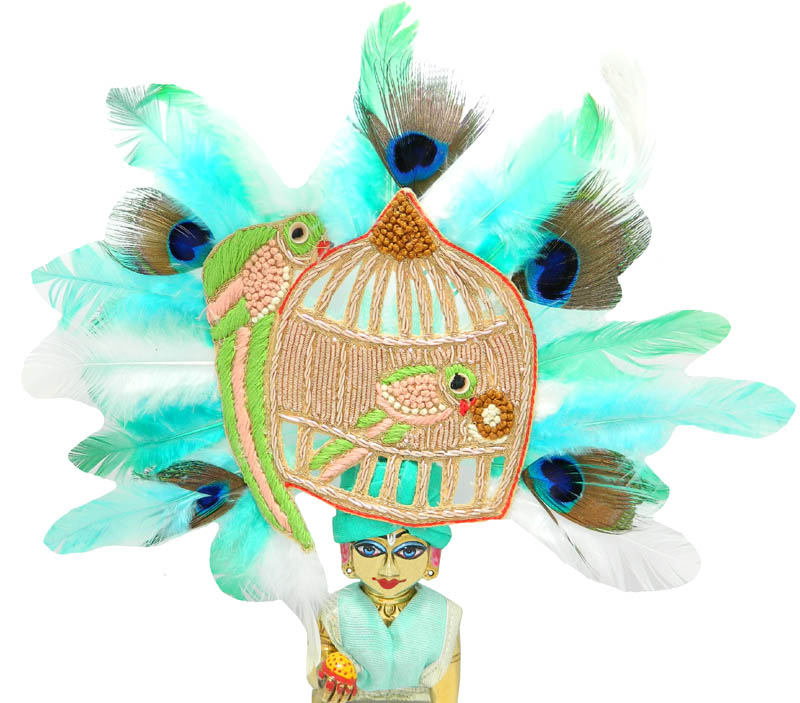 Sea Green Heavy Feather Patch Work Pagdi