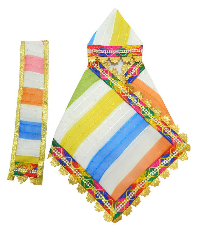 Multi Colour Lace Work Sai Baba Dress