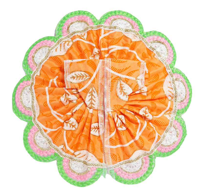 Orange Sitara Thread Lace Work Dress