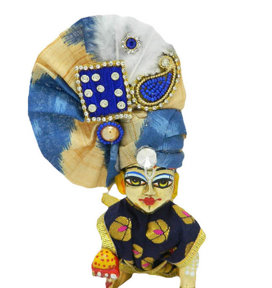 Blue Printed Stone Patch Work Pagdi