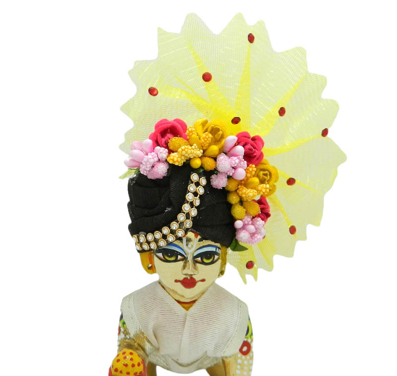 Designer Brown & Yellow Stone Patch Work Pagdi