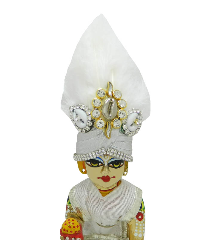 Silver White Stone Feather Patch Work Pagdi