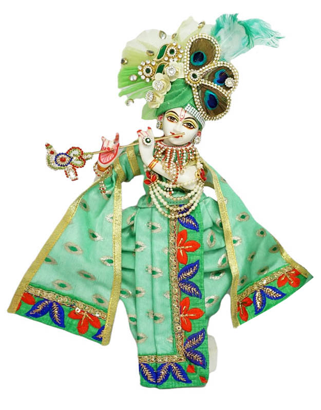 Amfez Green Embroidery Lace Krishna Dress