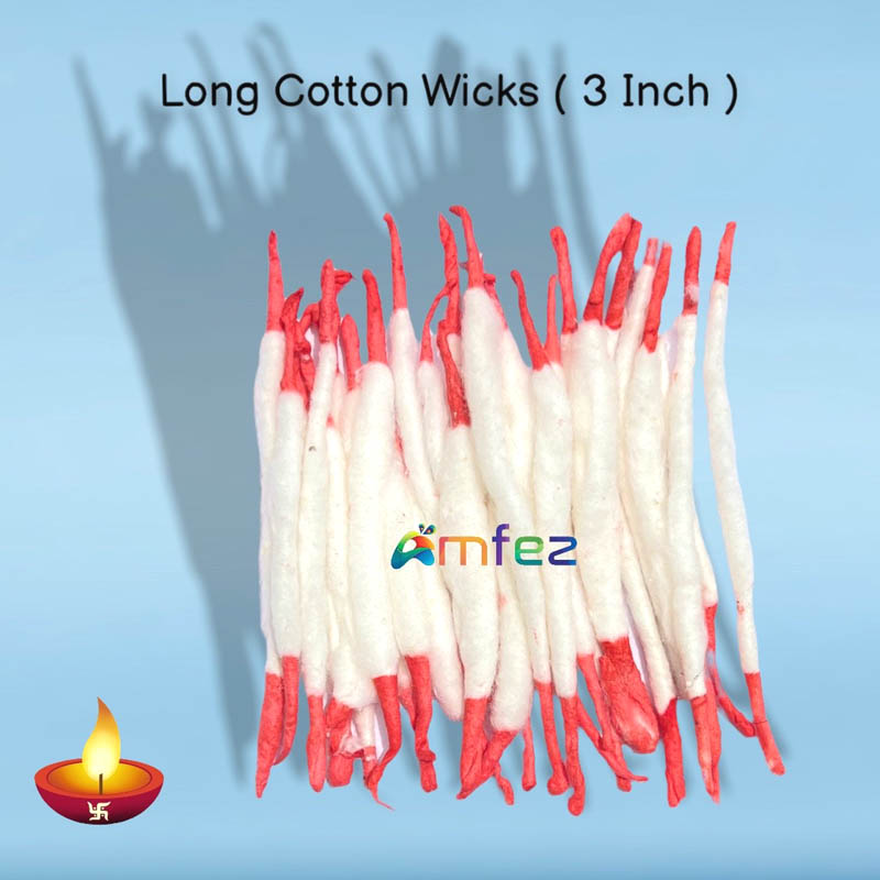 A Pack of 30 White Kesar Long Cotton Wicks