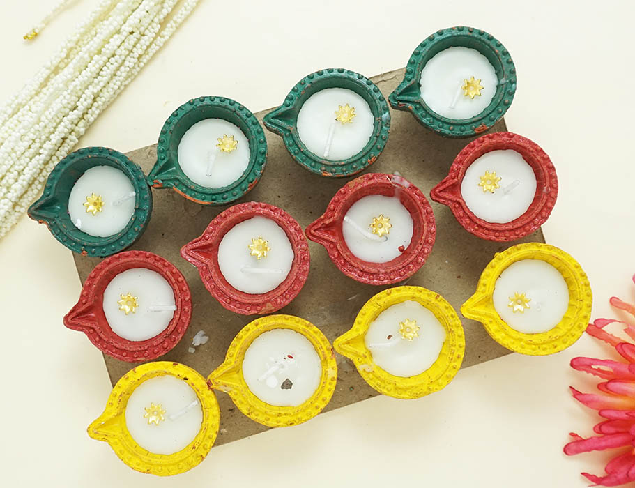 Multi Pot Shape Wax Candle ( pack of 12)