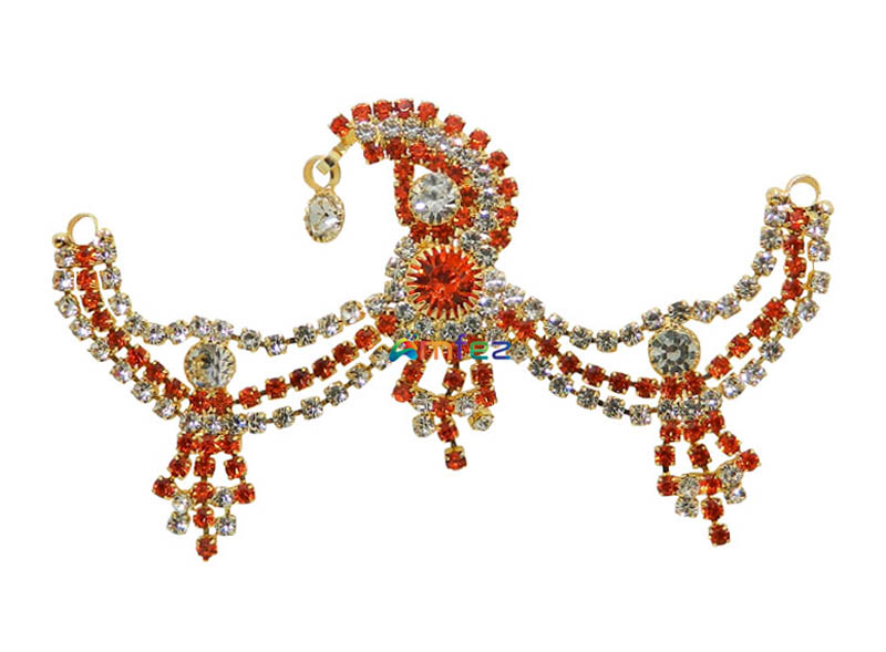 Orange Stone Work Chandrika