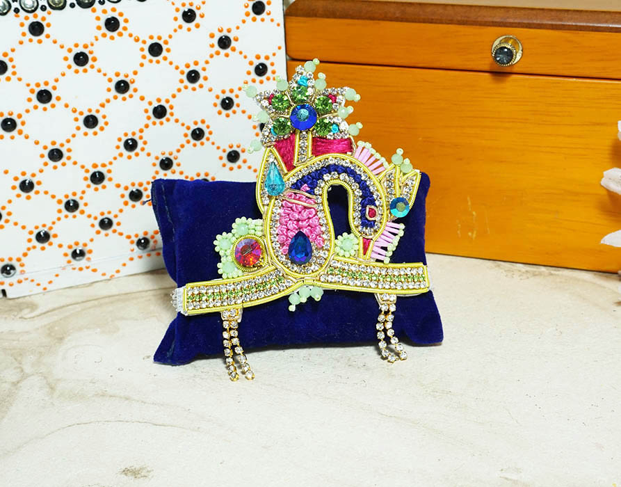 Designer Multi Stone Beads Hand Work Zardozi Mukut