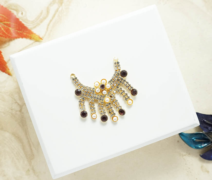 Pink & White Pearl & Stone Beads Necklace