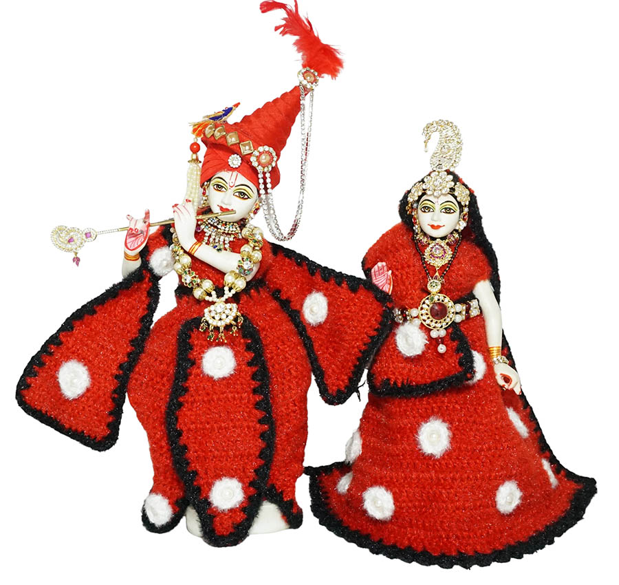 Amfez Red White Flower Work Woolen RK Dress