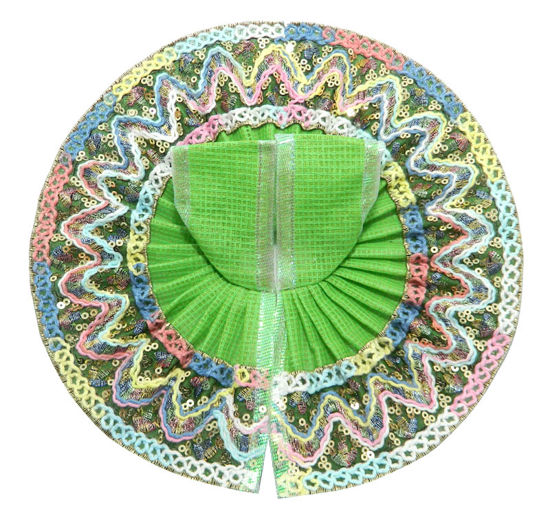 Green Cotton Multi Sitara Lace Work Dress