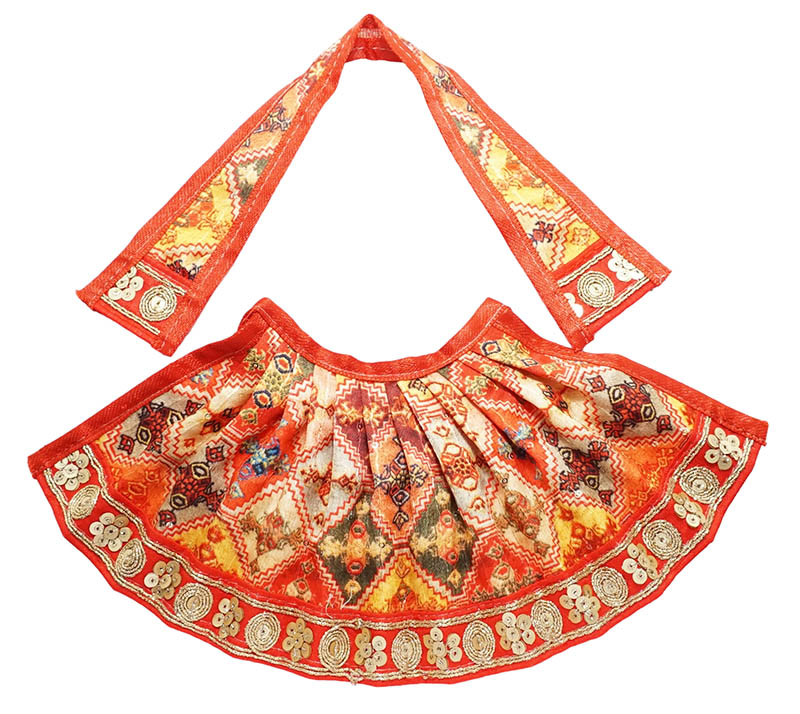 Amfez Red Embroidery Lace Work Lehnga Patka