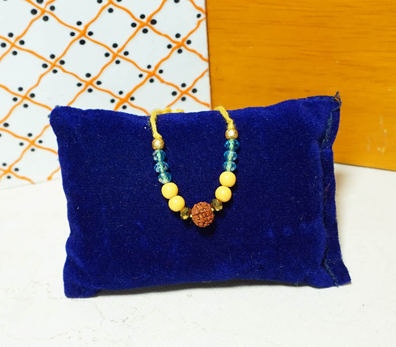 Golden Multi Rudraksha Pearl Beads Necklace/ Mala ( 1.5 Inch )