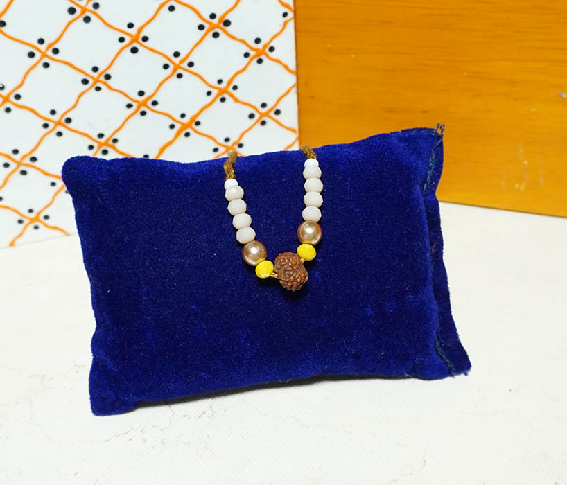 Golden Multi Rudraksha Pearl Beads Necklace/ Mala ( 1.5 Inch )