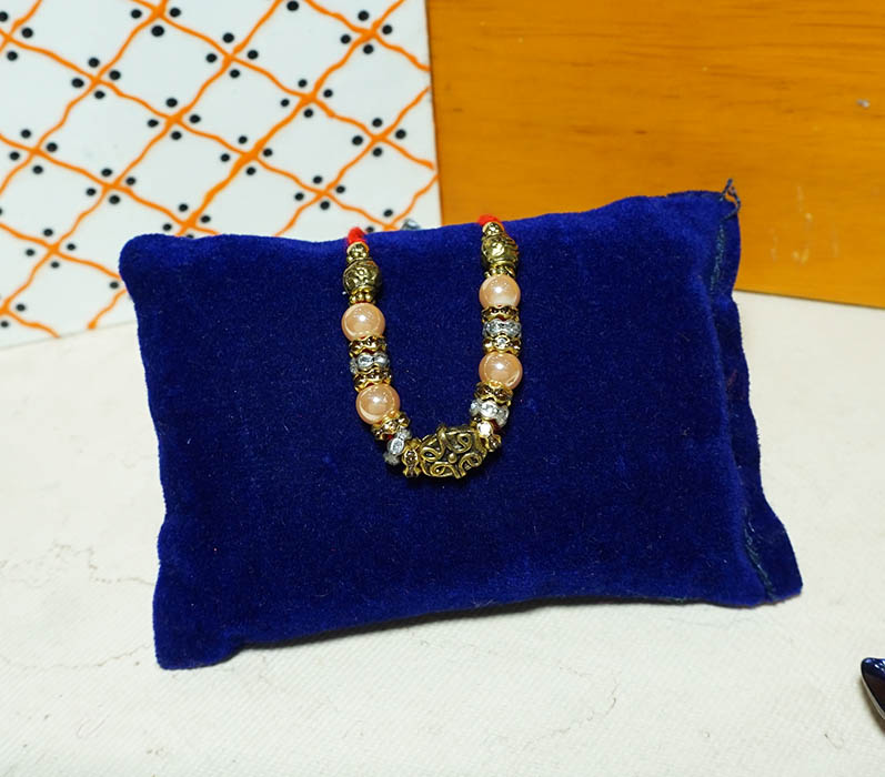 Golden Multi Pearl Beads Necklace/ Mala ( 1.5 Inch )