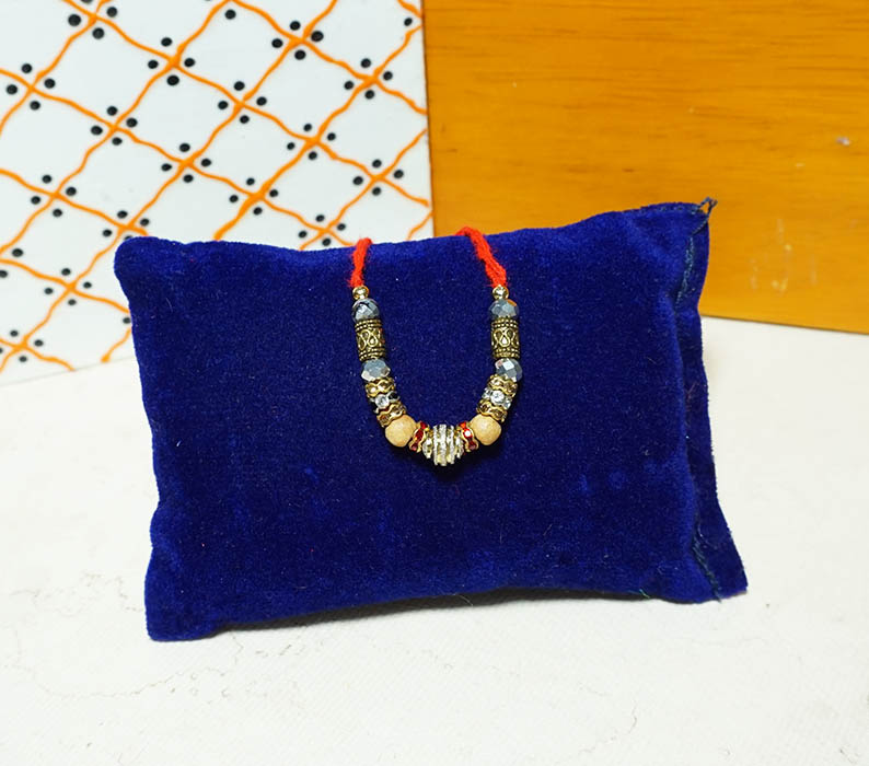 Golden Antique Pearl Beads Necklace/ Mala ( 1.5 Inch )