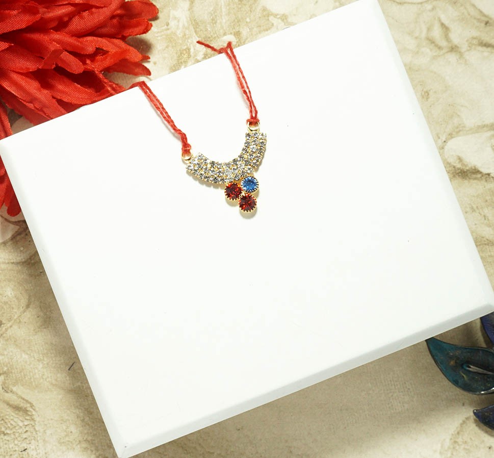 Multi White Stone Work Necklace ( Small )