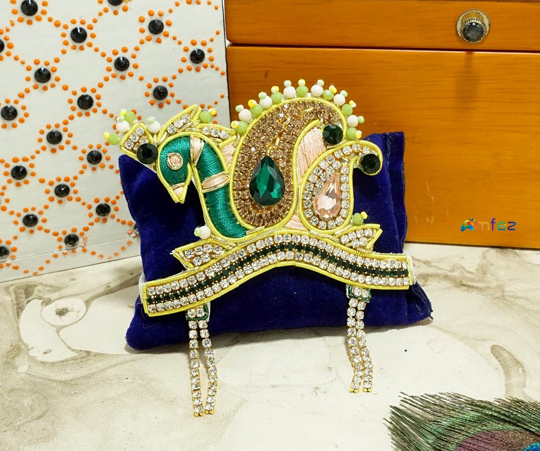 Laddu Gopal Golden Peacock Mukut - Wholesale Supplier in Delhi NCR & Mathura