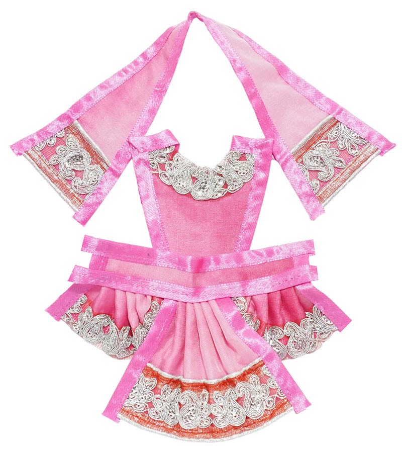 Hanuman Ji Pink Embroidery Lace Work Dress