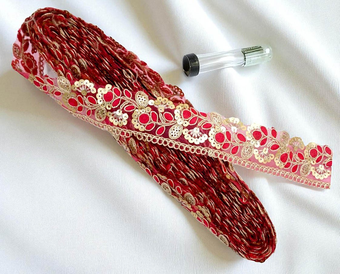 Red Glitter Printed Work Shagun Envelope
