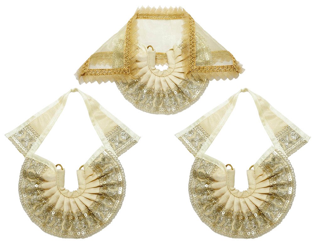 Jagannath Ji Golden Embroidery Lace Work Dress