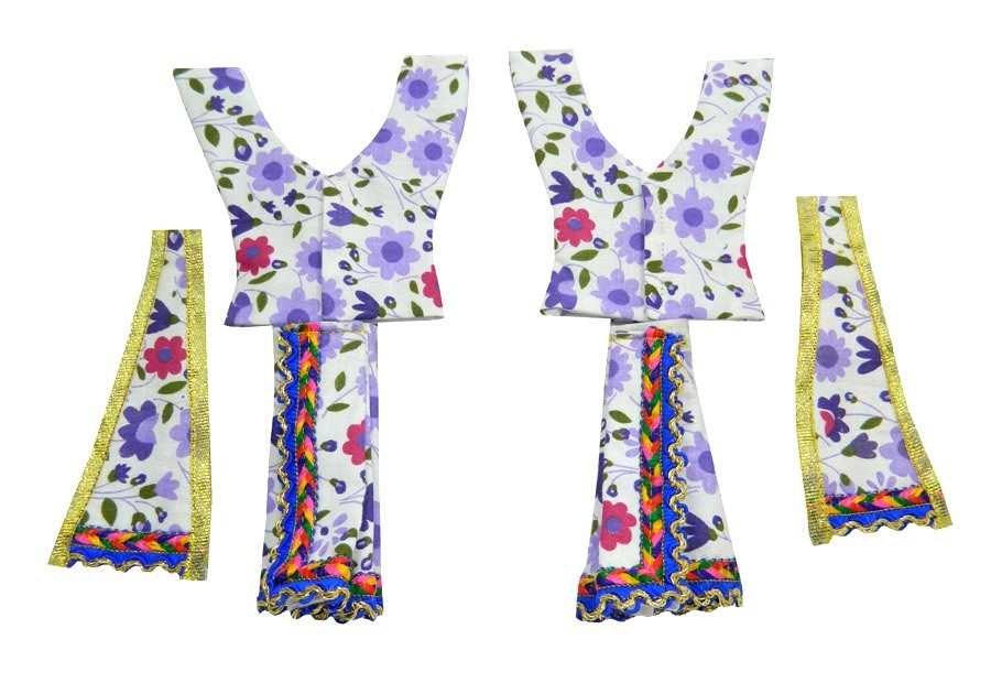 Purple Printed Lace Work Gaur Nitai Dress
