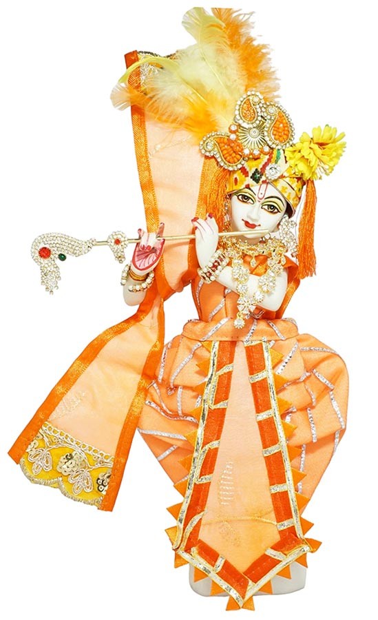 Krishna Orange Embroidery Lace Work Dress Amfez