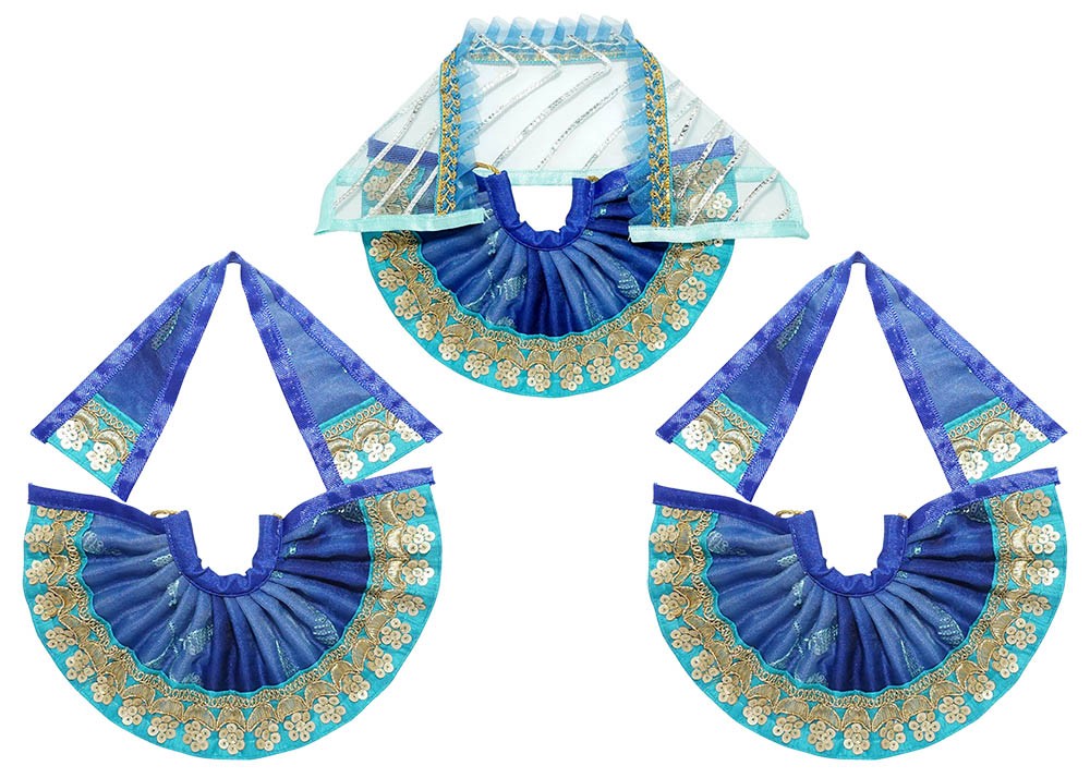 Jagannath Ji Blue Embroidery Lace Work Dress