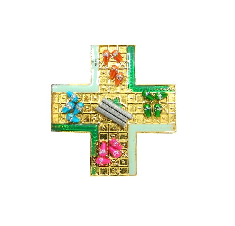 Golden Meenakari Work Alloy Chopad Toy