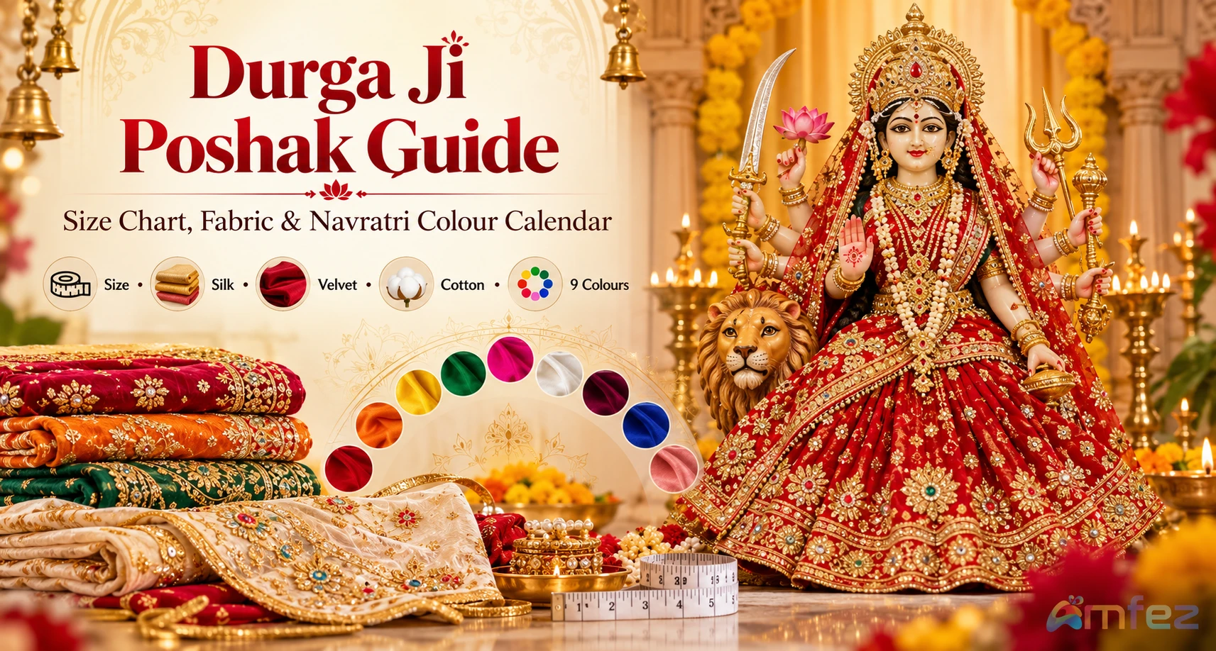 Durga Ji Poshak — Complete Buying Guide, Size Chart, Fabric & Navratri Colour Calendar