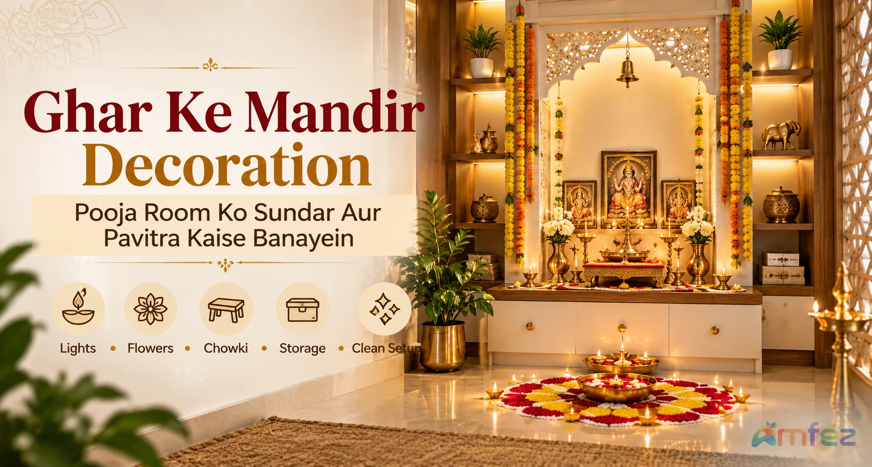 Ghar Ke Mandir Decoration Ideas — Pooja Room Ko Sundar Aur Pavitra Kaise Banayein