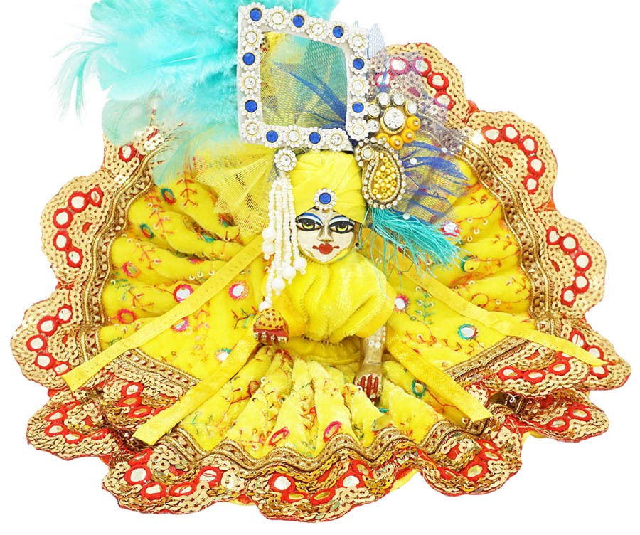 Laddu Gopal Yellow Embroidery Sitara Lace 3-Piece Dress
