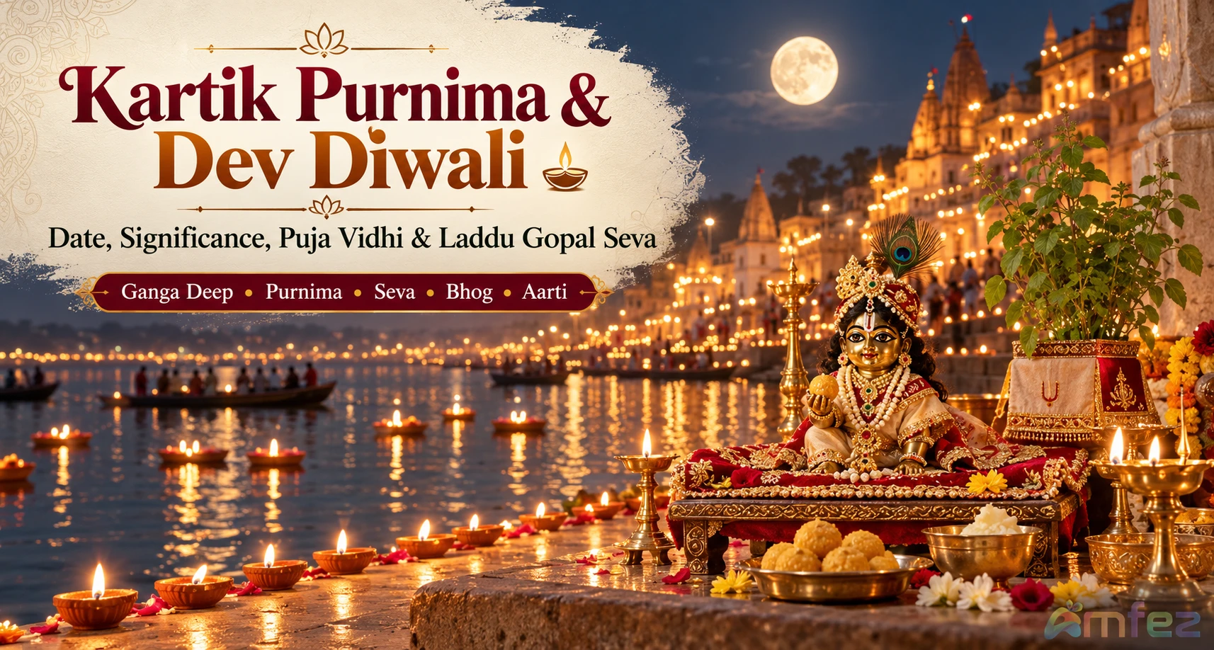 Kartik Purnima 2026 & Dev Diwali — Date, Significance, Puja Vidhi & Laddu Gopal Seva Guide