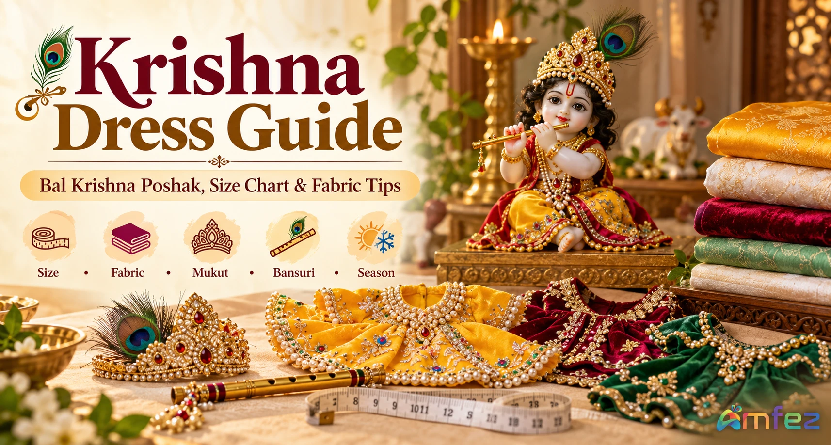 Krishna Dress & Bal Krishna Poshak — Complete Buying Guide, Size Chart & Fabric Tips