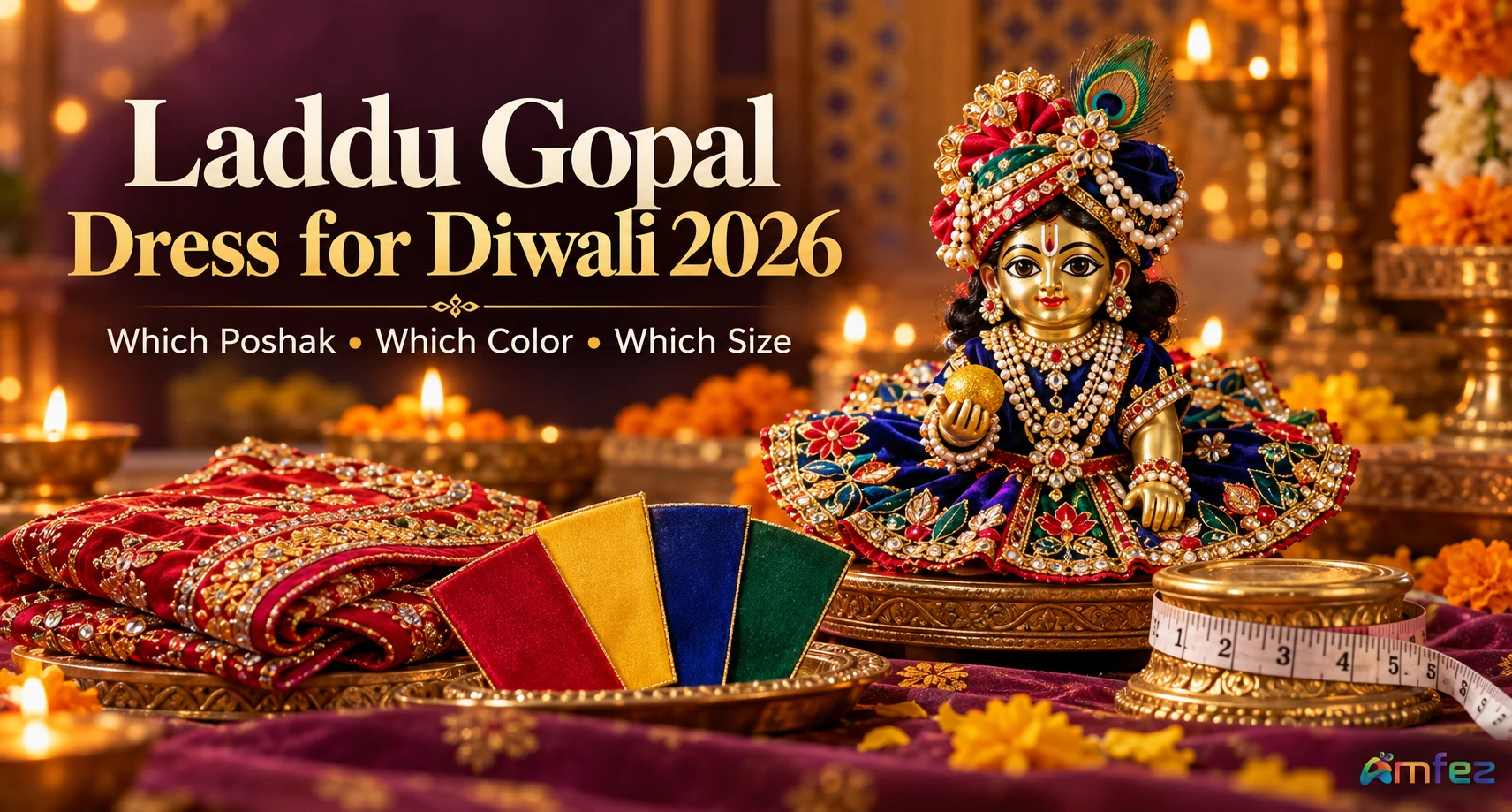 Laddu Gopal Dress for Diwali 2026 — Which Poshak, Which Color, Which Size