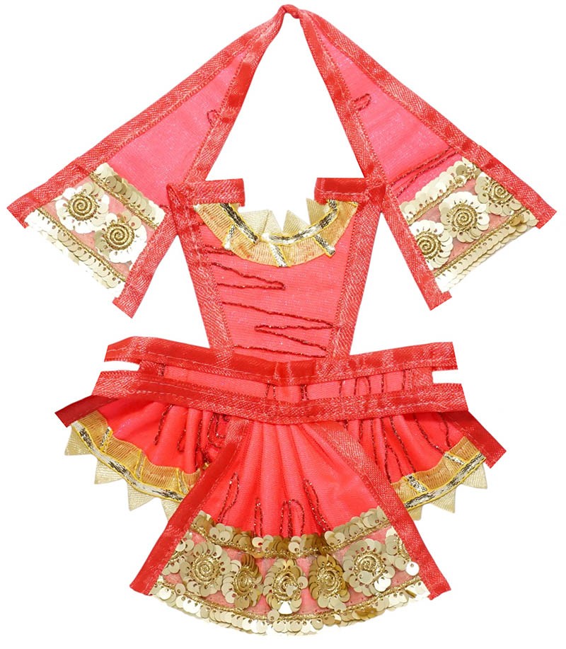 Hanuman Ji Gajri Sitara Embroidery Lace Work Dress