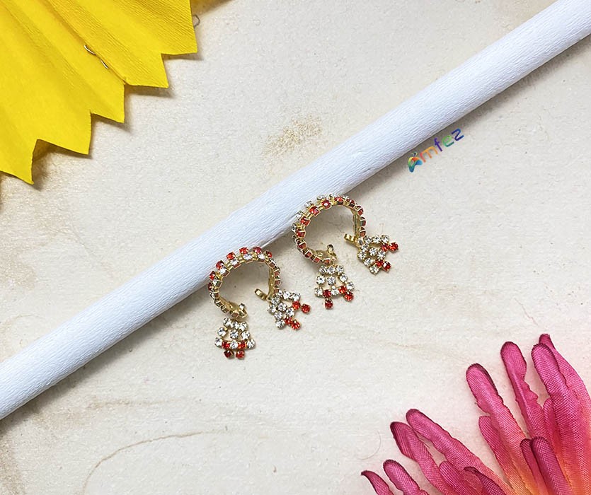 Red & White Stone Work Kalira Bracelets